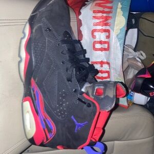 RARE Nike Air Jordan 678 m.v.p. Raptors Black and fire Red hybrid model